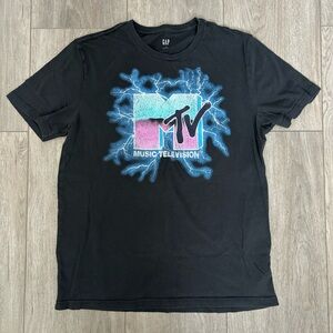 Gap Factory Size M MTV Music Television Black Cotton Candy Men Shirt